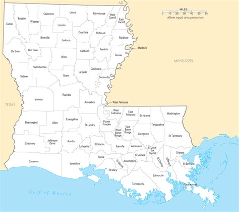 Louisiana Parishes Map - Listings United States