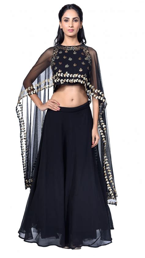 Black Cape Lehenga Cape Lehenga Bridal Dresses Online Indian