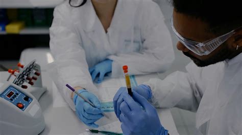 medical practitioners checking  sample specimen  stock video