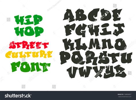 Vector Hip Hop Graffiti Font Alphabet Stock Vector (Royalty Free ...