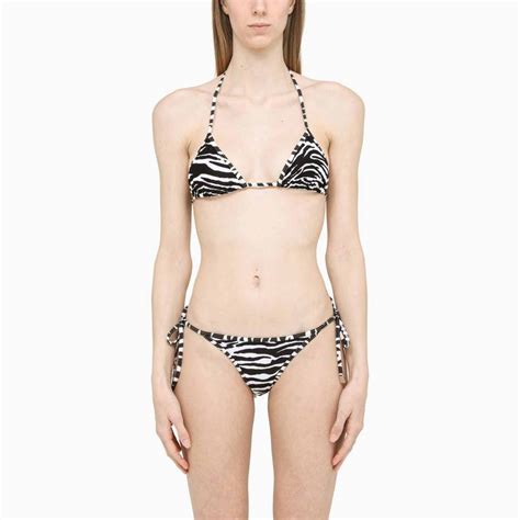 The Attico The Attico Black White Zebra Print Bikini Grailed