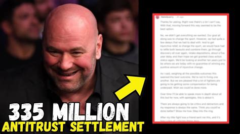 Why The Fighters Settled For 335 Million In Ufc Antitrust Lawsuit Youtube