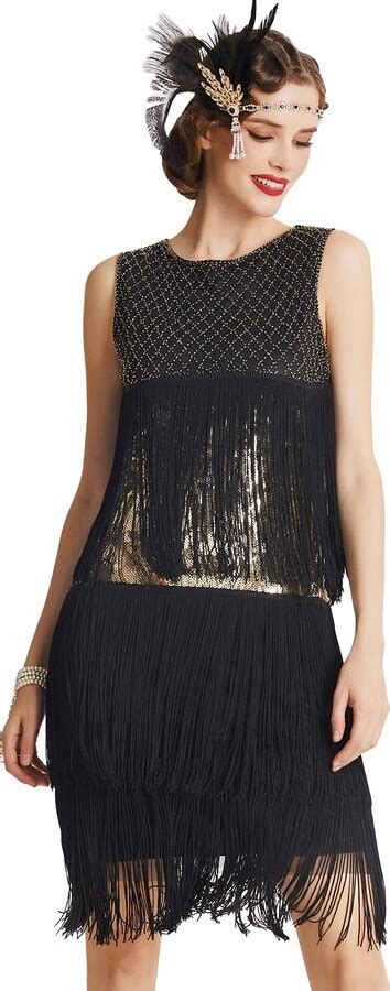 Babeyond S Flapper Dress Long Fringe Gatsby Dress Roaring S