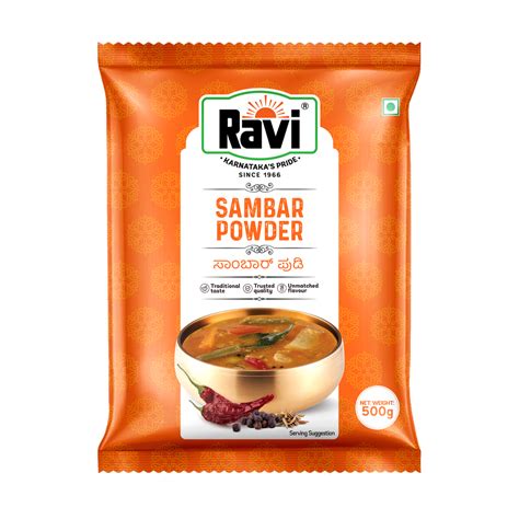 Ravi Sambar Powder Available In 20g 50g 100g 250g 500g And 5kgbag