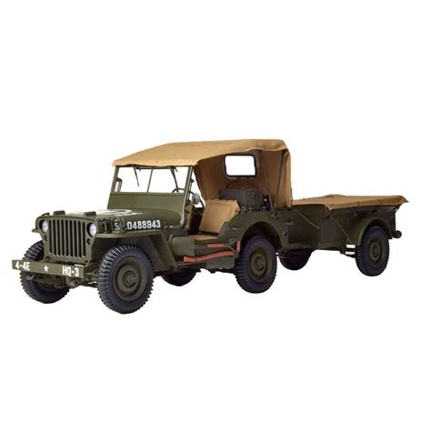 Macheta Vehicul Militar Jeep Willys MB Kit Complet Scara 1 8