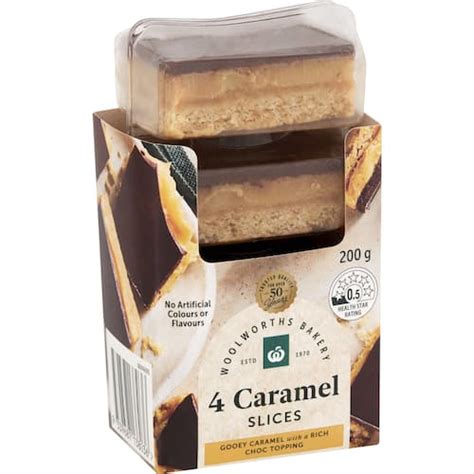 Woolworths Caramel Slices 4 Pack Bunch