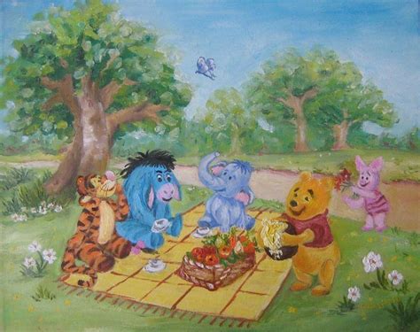 Picturi Winnie The Pooh Si Prietenii La Picnic De Cornelia Vasiloiu