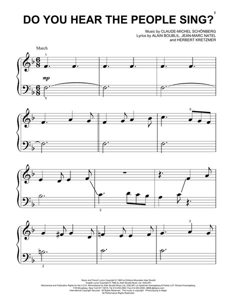 Do You Hear The People Sing By Claude Michel Schonberg Sheet Music For