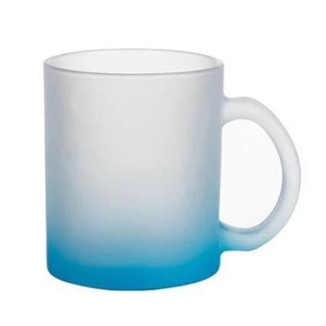 Caneca Vidro Jateada Degrad Azul Ml Tecken