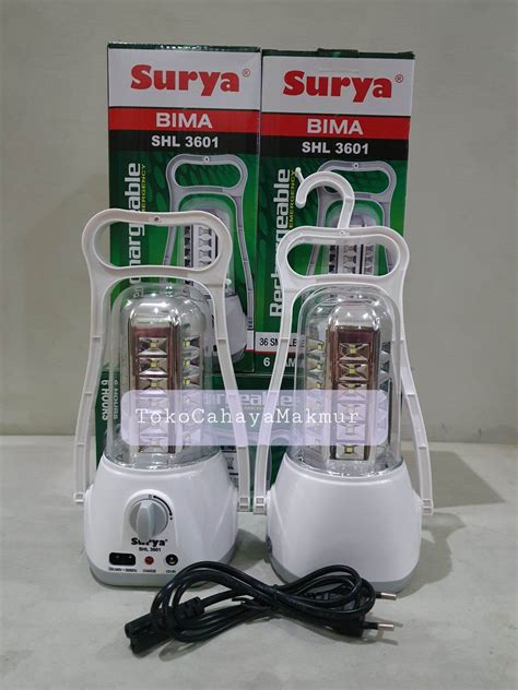 Lampu Emergency Rechargeable Surya Bima SHL 3601 Senter Darurat Surya