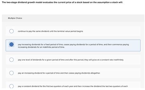 Solved The Two Stage Dividend Growth Model Evaluates The Chegg