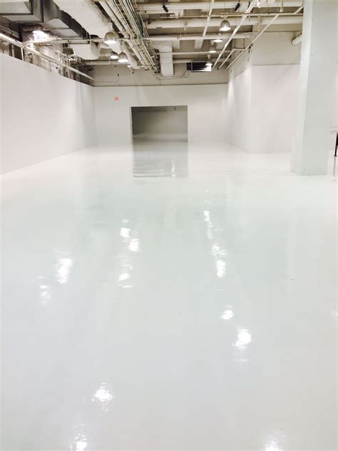 white epoxy floor garage - Loreta Mosley