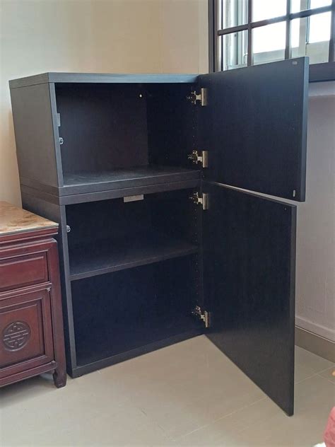 Ikea Black Storage Cabinet, Furniture & Home Living, Furniture, Shelves ...