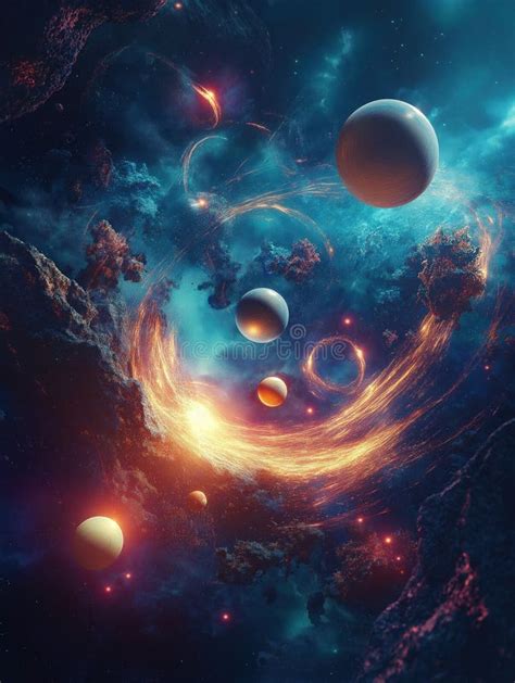 abstract surreal  render  solar system  cosmic space planets