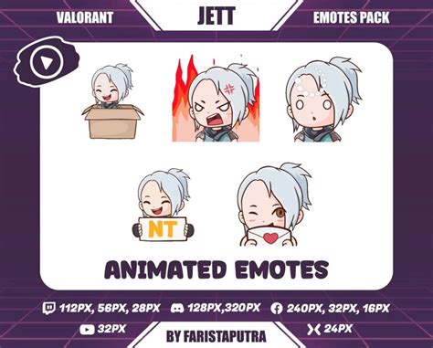 Jett Valorant Animated Twitch Emotes Chibi Animated Jett Valorant