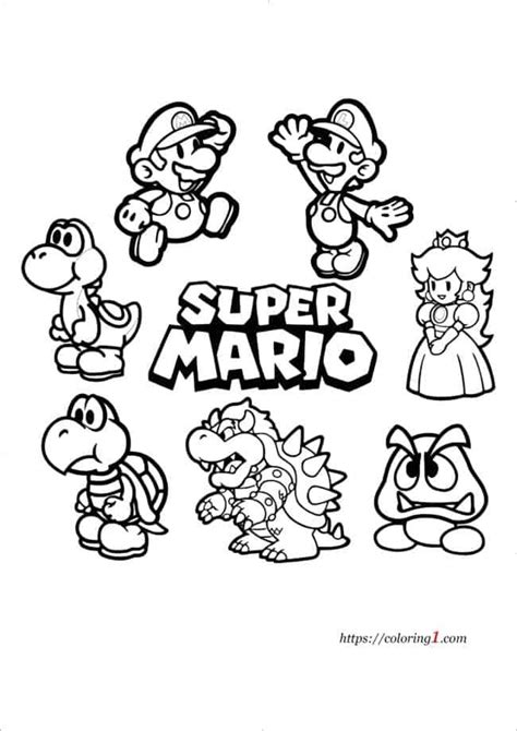 Mario Coloring Pages - 58 Free Printable Coloring Sheets for Kids ...