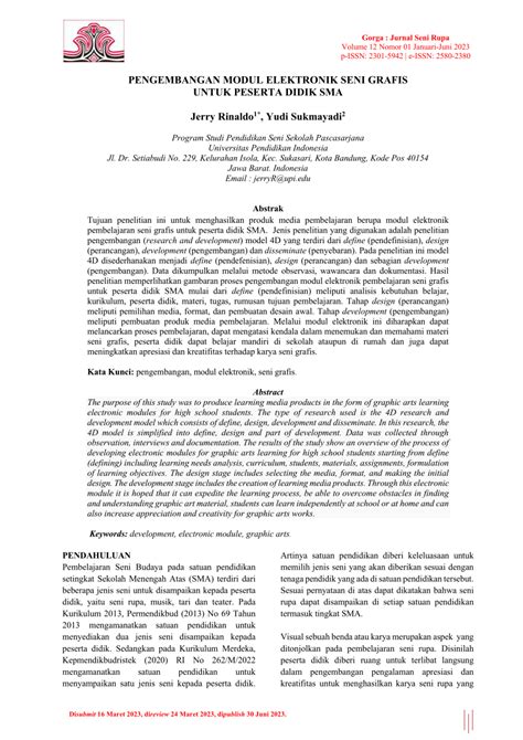 Pdf Pengembangan Modul Elektronik Seni Grafis Untuk Peserta Didik Sma