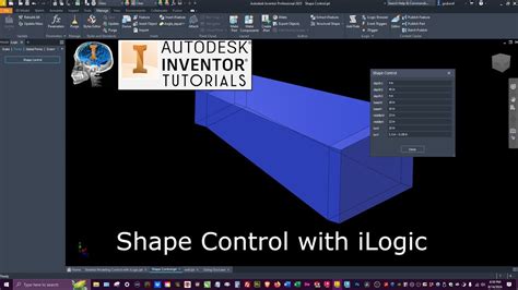 Autodesk Inventor Shape Control With Ilogic Youtube