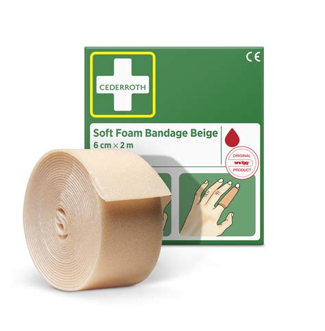 Cederroth Soft Foam Bandage Beige 6 cm x 2 m Life Norge Førstehjelp