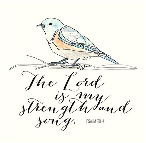 The Lord Is My Strength and Song Tattoo Design