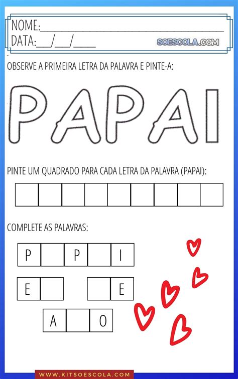 Atividade Dia Dos Pais Educacao Infantil - RETOEDU