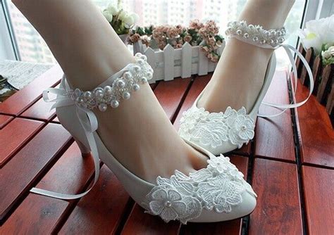 Zapatos De Novia Bajitos Y Con Aplicaciones De Encaje Foro Moda