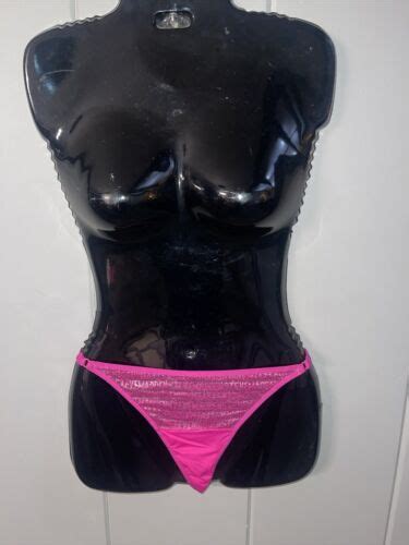 Steve Madden Hot Pink Silver Sparkle String Thong Panty Sissy Underwear Size XL EBay
