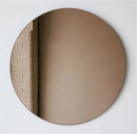 Orbis Bronze Tinted Round Contemporary Custom Frameless Mirror Large