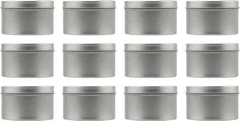 Cornucopia 8 Ounce Round Metal Tins 12 Pack For Candles Arts And Crafts Storage