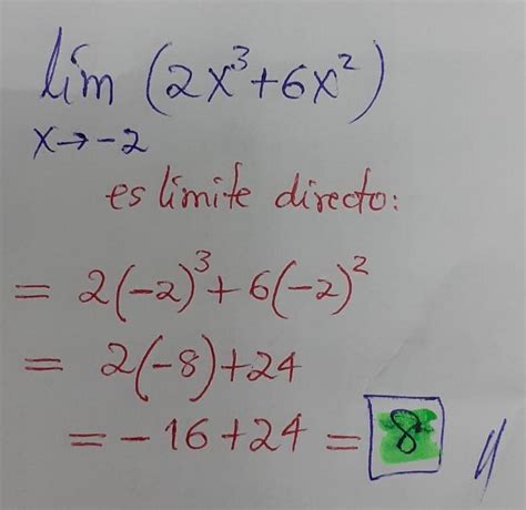 Calcula El Valor De Los Limites Lim 2x 3 6x 2 X 2 Brainly Lat