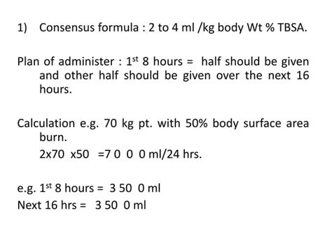 Fluid Calculation For Burn