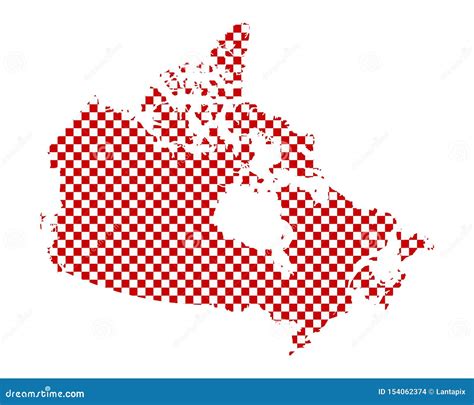 Mapa De Canad No Teste Padr o Do Tabuleiro De Damas Ilustração do