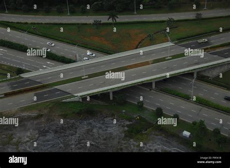 Aerial view Road and Bridge Stock Photo - Alamy