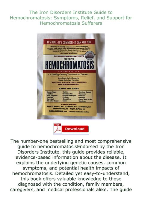 #READ The Iron Disorders Institute Guide to Hemochromatosis: Symptoms ...