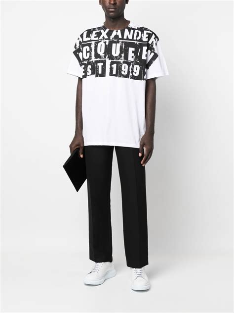 Alexander Mcqueen Logo Print Cotton T Shirt Farfetch