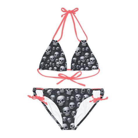 Strappy Bikini Set AOP Skull Etsy