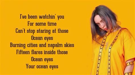 Billie Eilish Ocean Eyes Lyrics Youtube