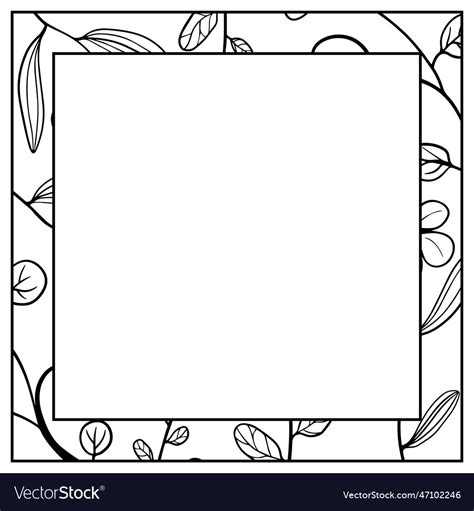 Floral square frame Royalty Free Vector Image - VectorStock