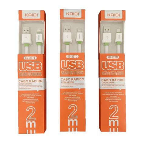 Cabo Kaidi Kd 327M Micro USB V8 2 Metros Shopee Brasil