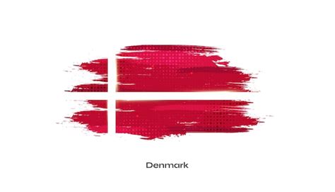 Premium Vector Flag Of Denmark With Brush Style And Halftone Effect