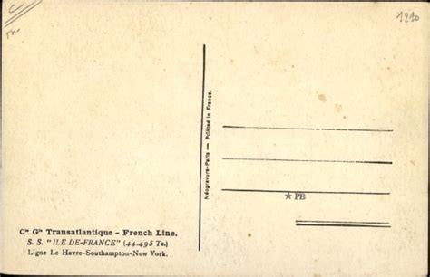 Ansichtskarte Postkarte Paquebot Ile De France CGT French Line