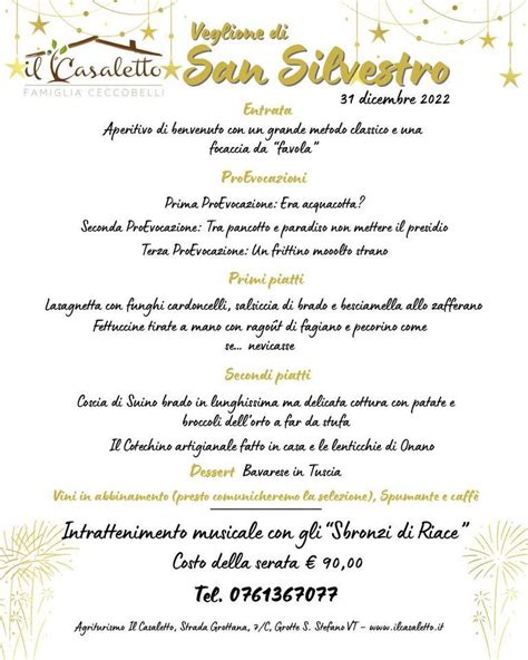 Menu Da Agristorante Il Casaletto Grotte Santo Stefano