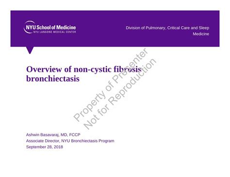 Pdf Overview Of Non Cystic Fibrosis Bronchiectasis Provider 2018