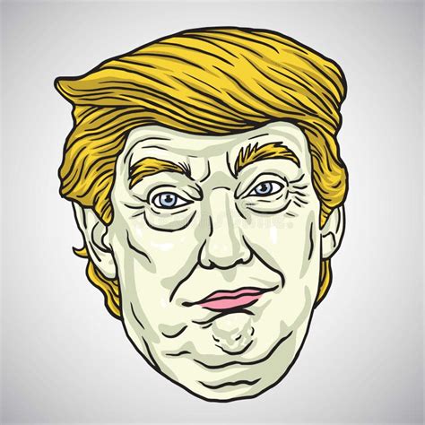 Donald Trump Face Ilustra O Dos Desenhos Animados Do Vetor De