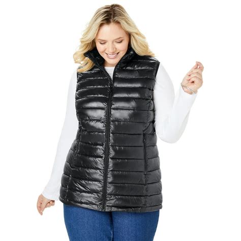 Woman Within Plus Size Packable Puffer Vest