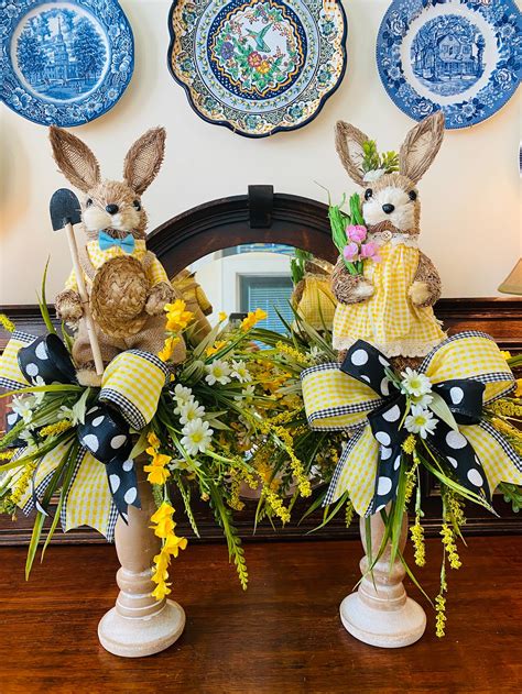 Easter Bunny Candlesticks Spring Candlesticks Easter Etsy