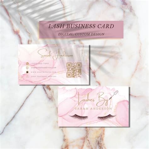 Black Gold Feminine Business Cards With Qr Code Printable Etsy