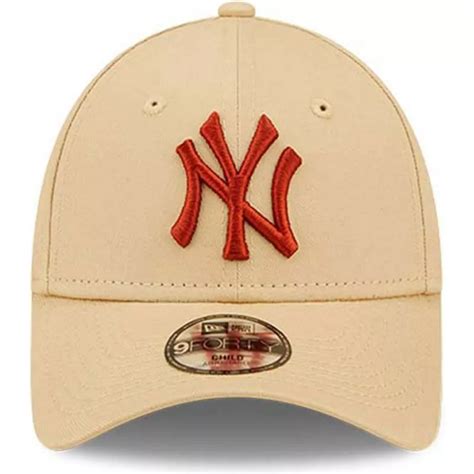 New Era Curved Brim Youth Brown Logo 9forty League Essential New York