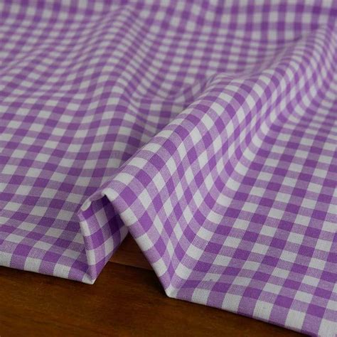 Tissu Coton Vichy Grands Carreaux Violet