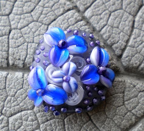 Lampwork Bead Lampwork Floral Handmade Glass Bead Lampwork Etsy